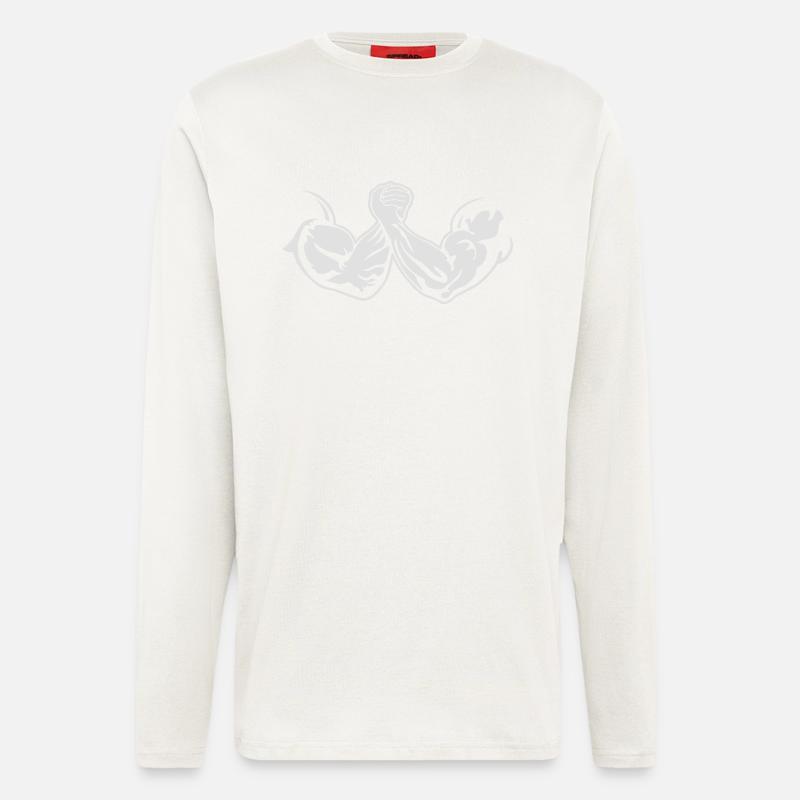 masterfitness_armdruecken - Manches longues bio décontracté fabriqué en UE - OFF WHITE