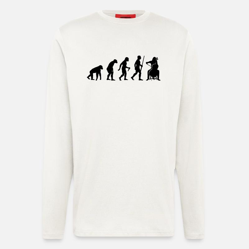 Evolution Cello Player - Longsleeve - made by SPREAD  - OFF WHITE