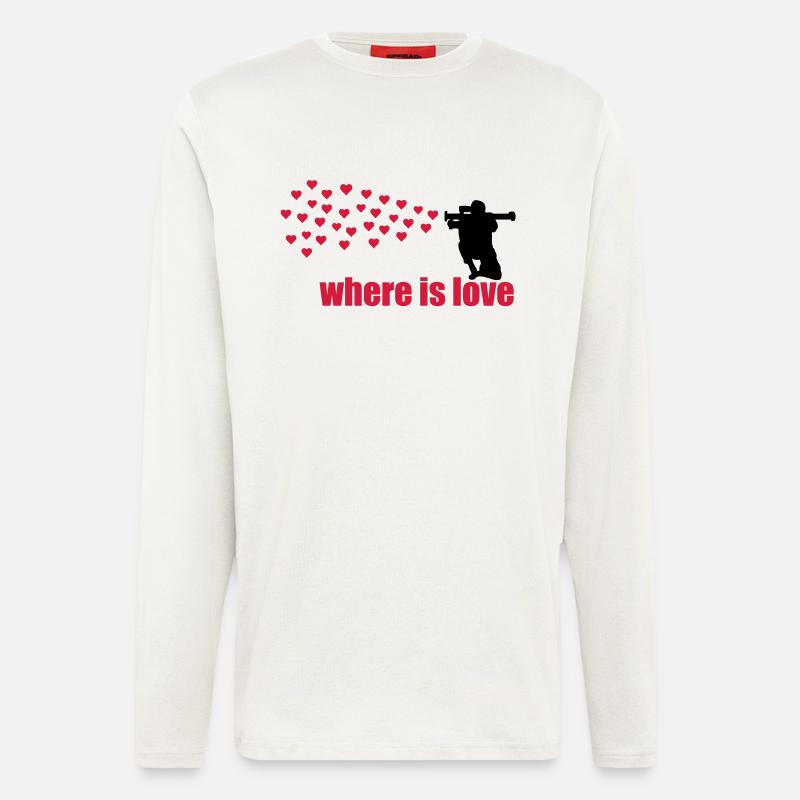 where is love - Langarmshirt - made by SPREAD  - OFF WHITE