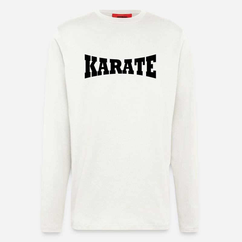 Karaté lettrage - Manches longues bio décontracté fabriqué en UE - OFF WHITE