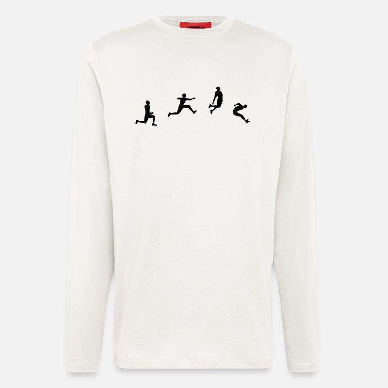 long jump silhouette drawing - Longsleeve - made by SPREAD  - OFF WHITE