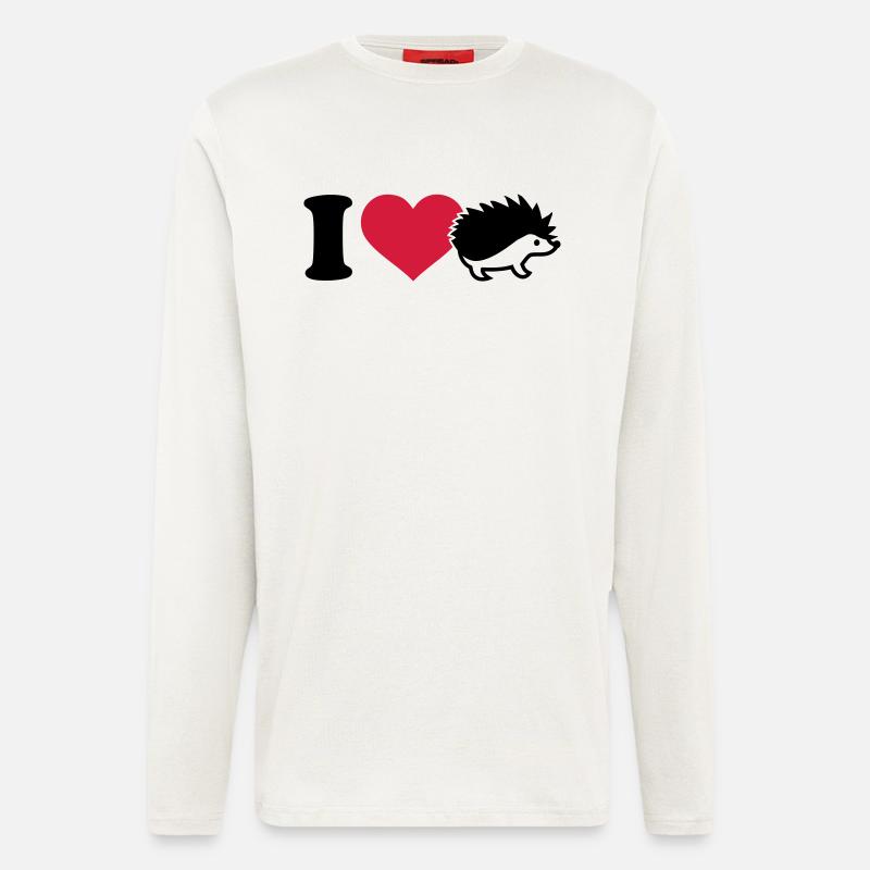 I love Hérisson - Manches longues bio décontracté fabriqué en UE - OFF WHITE