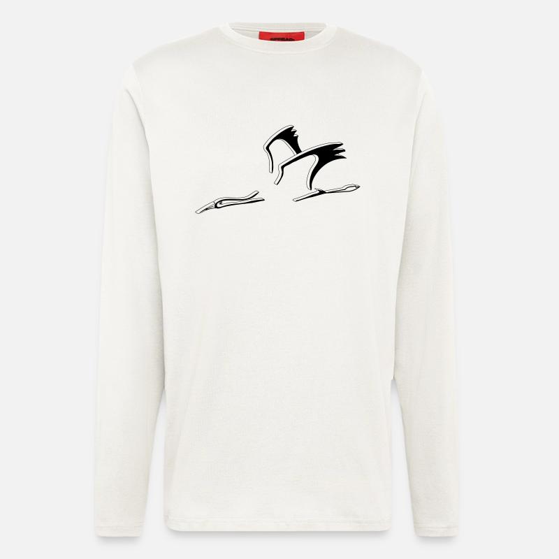 Stork flying 3D - Longsleeve - made by SPREAD  - OFF WHITE