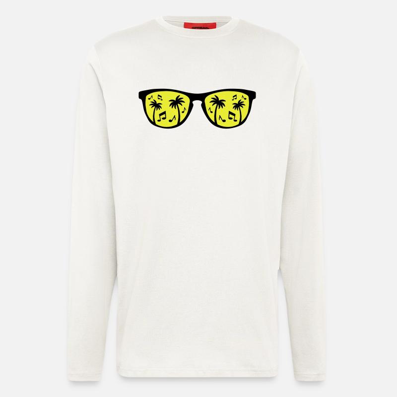 brille palmen music - Langarmshirt - made by SPREAD  - OFF WHITE