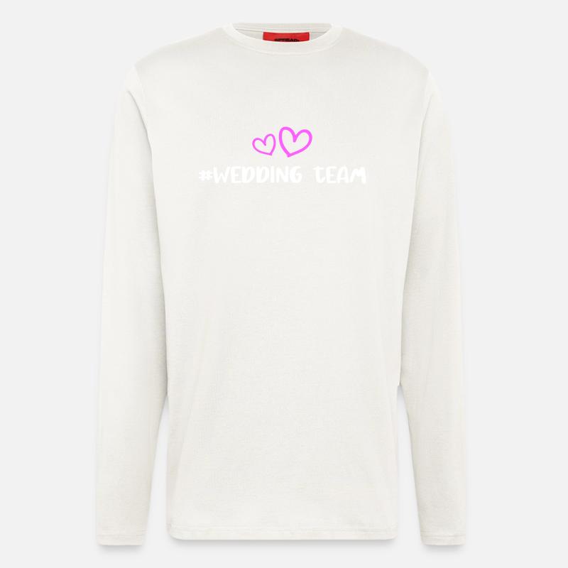 Hochzeit Team Herz - Langarmshirt - made by SPREAD  - OFF WHITE