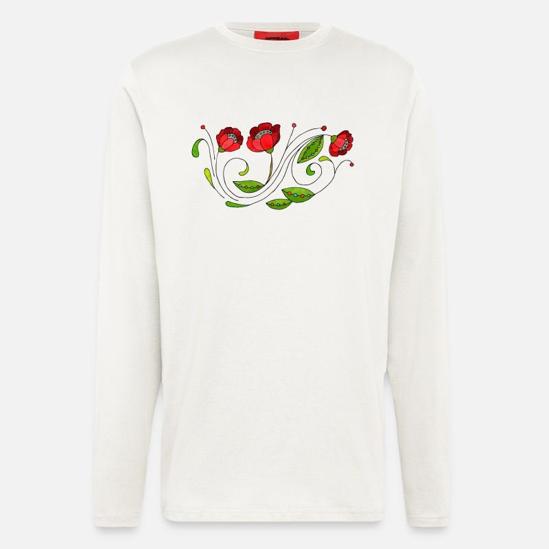 Fleur - Manches longues bio décontracté fabriqué en UE - OFF WHITE