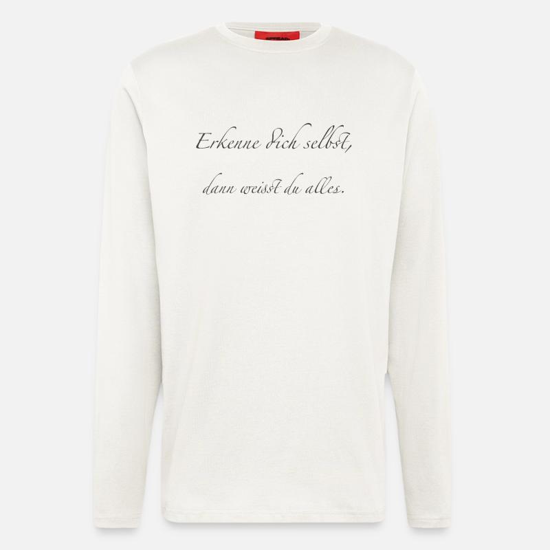 erkenne dich selbst - Langarmshirt - made by SPREAD  - OFF WHITE
