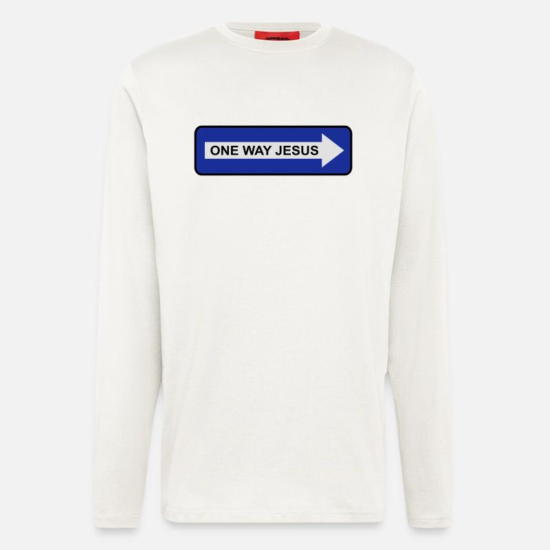 One Way Jesus - Langarmshirt - made by SPREAD  - OFF WHITE