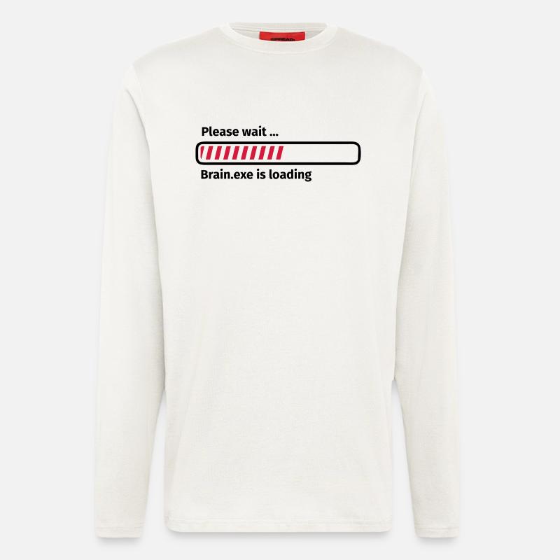 Please wait brain.exe is loading - Manches longues bio décontracté fabriqué en UE - OFF WHITE