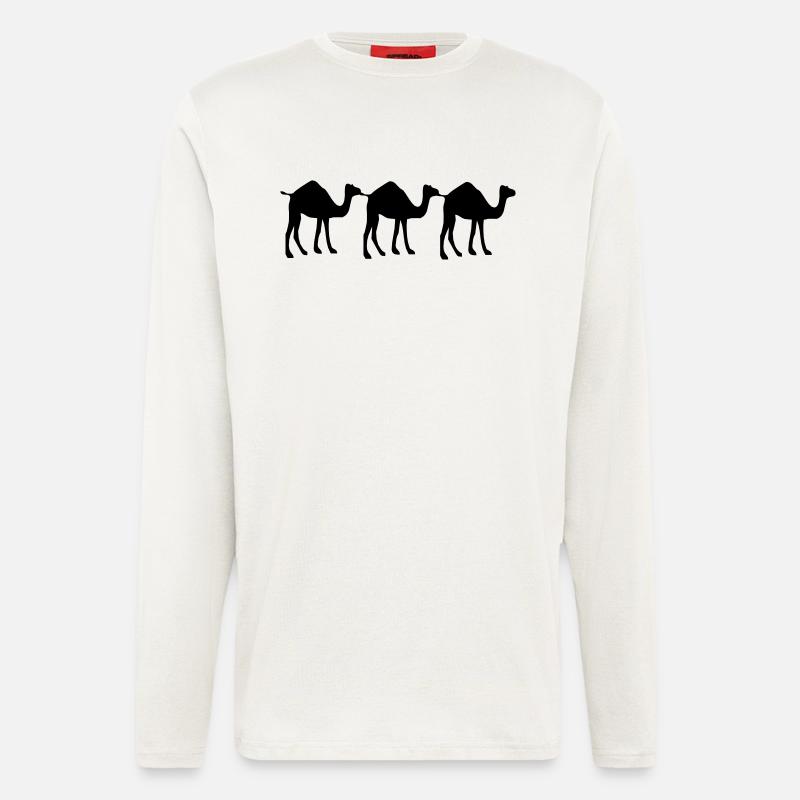 3 Camel - Manches longues bio décontracté fabriqué en UE - OFF WHITE