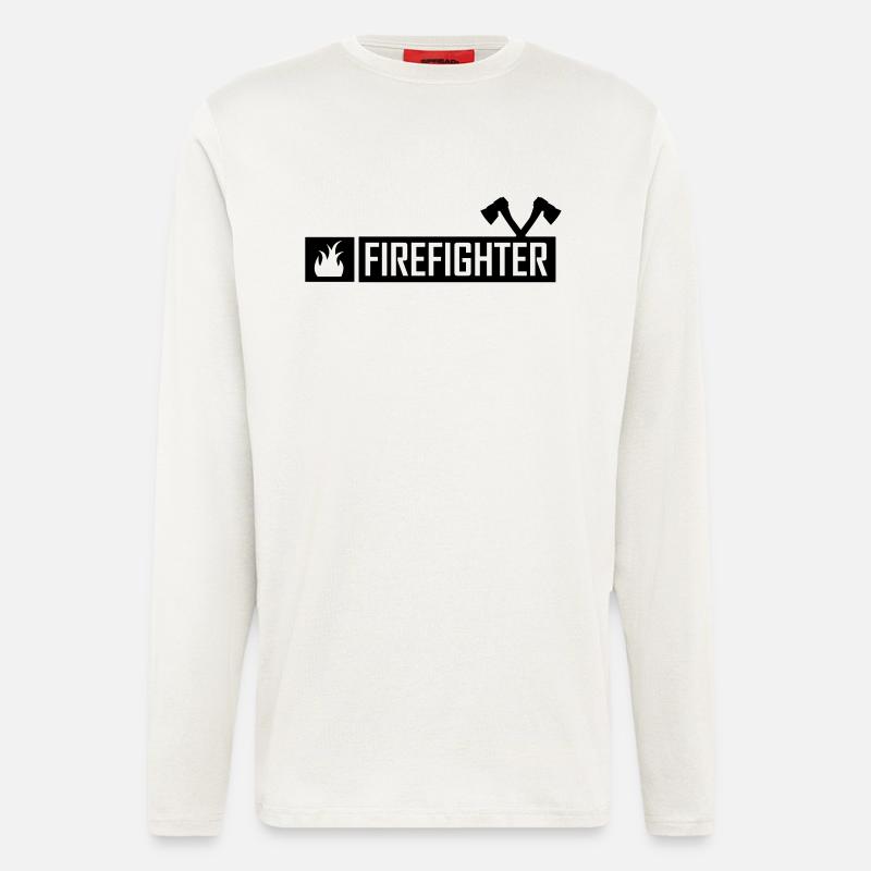 firefighter,fireman,firefighter,celebration,fire - Longsleeve - made by SPREAD  - OFF WHITE