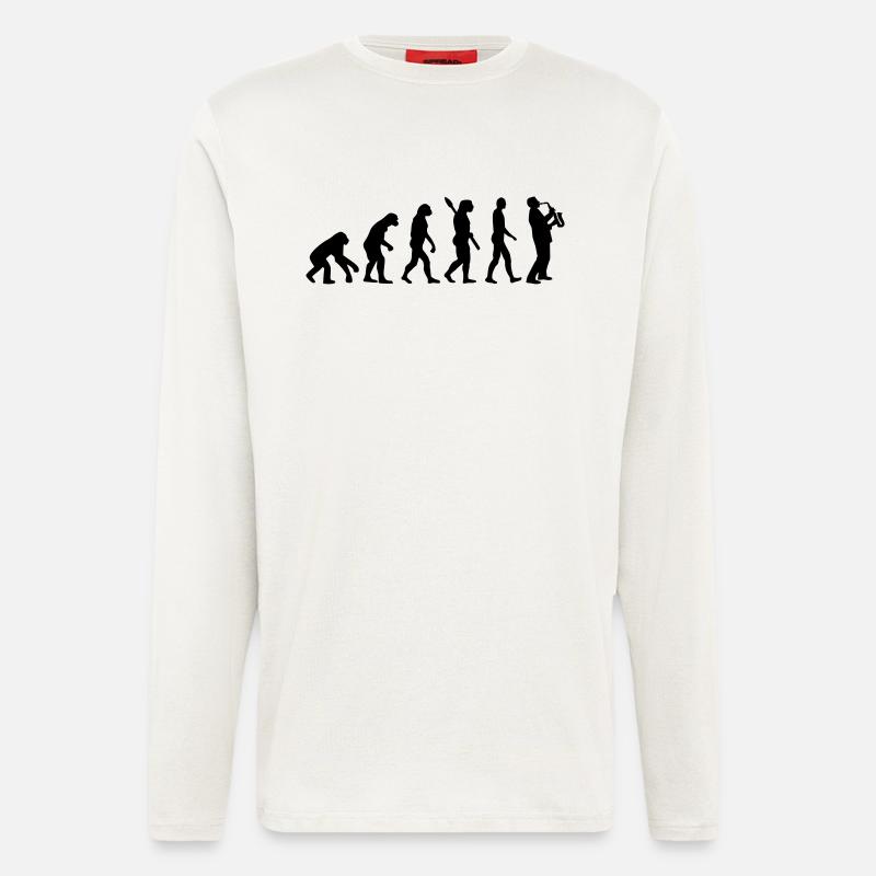 Evolution Saxophone - Longsleeve - made by SPREAD  - OFF WHITE