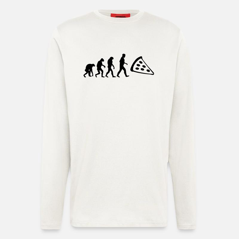 pizza evolution - Langarmshirt - made by SPREAD  - OFF WHITE