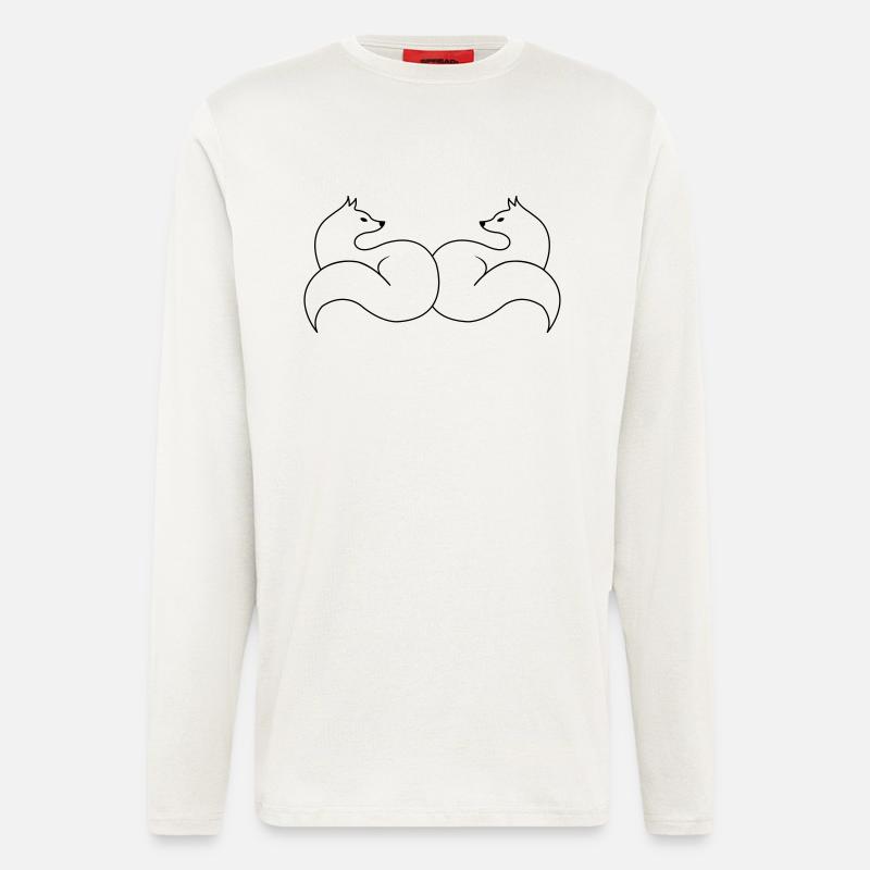 foxes_01 - Longsleeve - made by SPREAD  - OFF WHITE