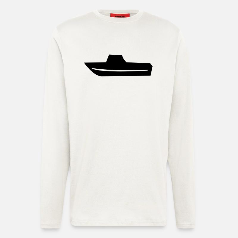 Bateau bateau de pêche bateau bateau capitaine - Manches longues bio décontracté fabriqué en UE - OFF WHITE