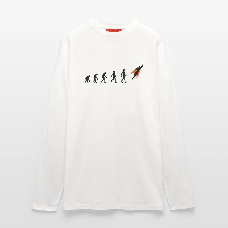 Evolution, super, held, Superhelden, darwin, Langarmshirt - made by SPREAD 