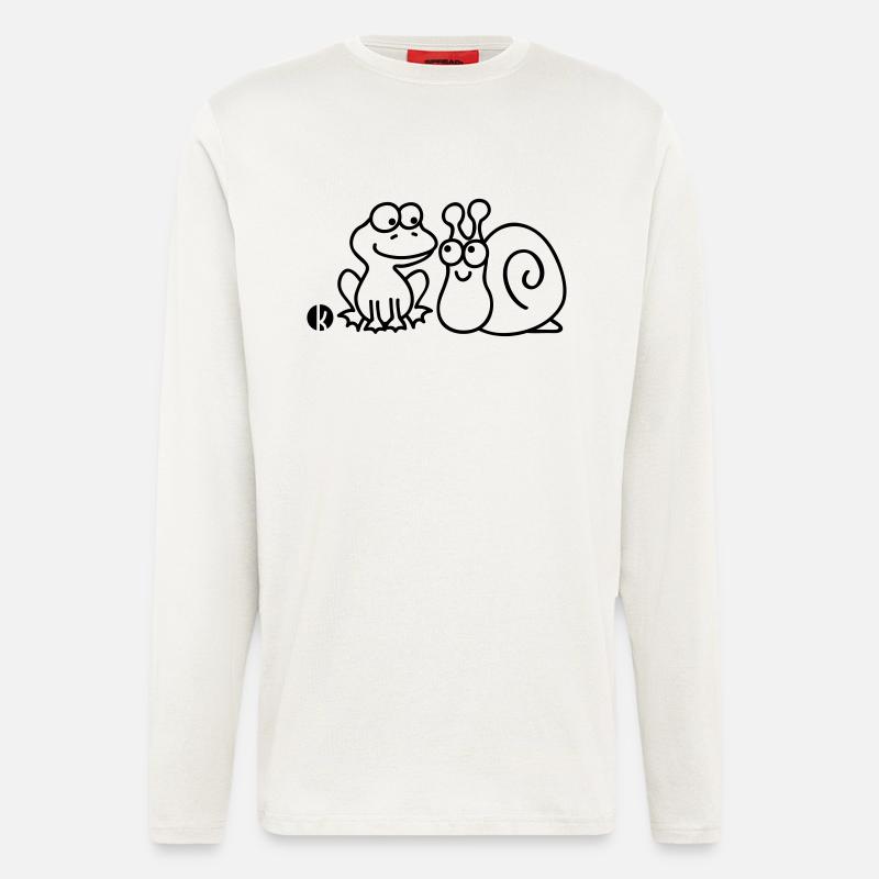 Frosch und Schnecke - Longsleeve - made by SPREAD  - OFF WHITE