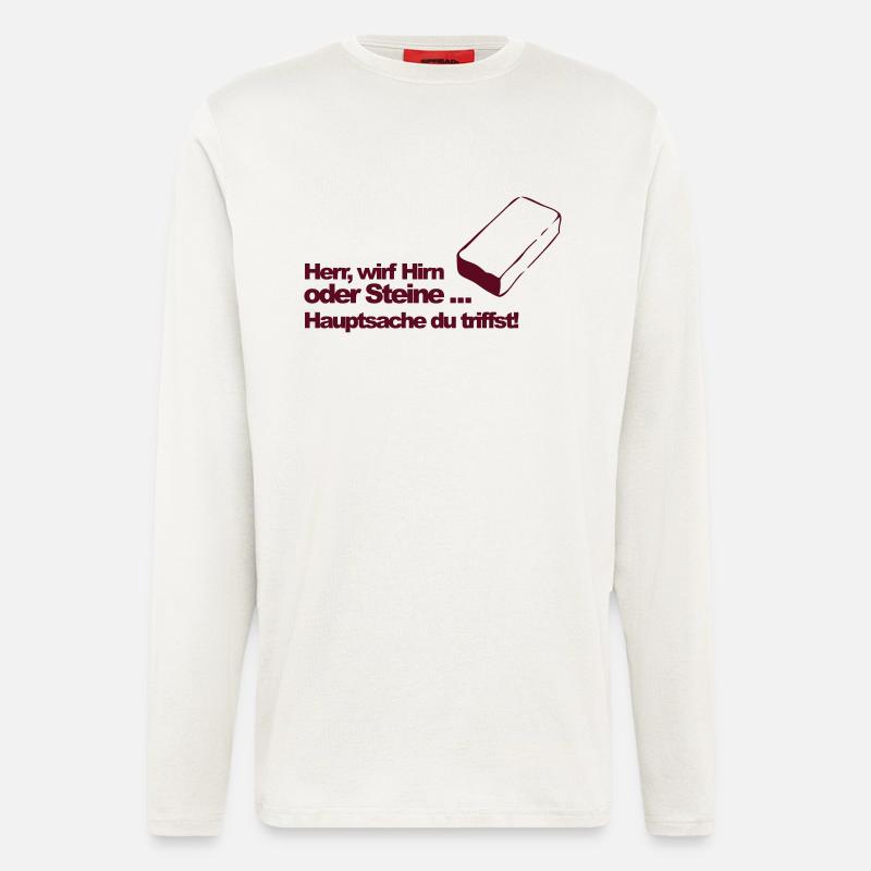 Hirn oder Steine (md) - Langarmshirt - made by SPREAD  - OFF WHITE