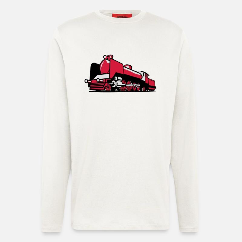 dampflok eisenbahn tender - Langarmshirt - made by SPREAD  - OFF WHITE