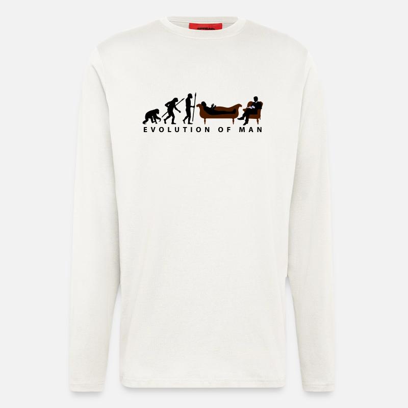 evolution_therapeut_psychologe_11_2016_a - Langarmshirt - made by SPREAD  - OFF WHITE