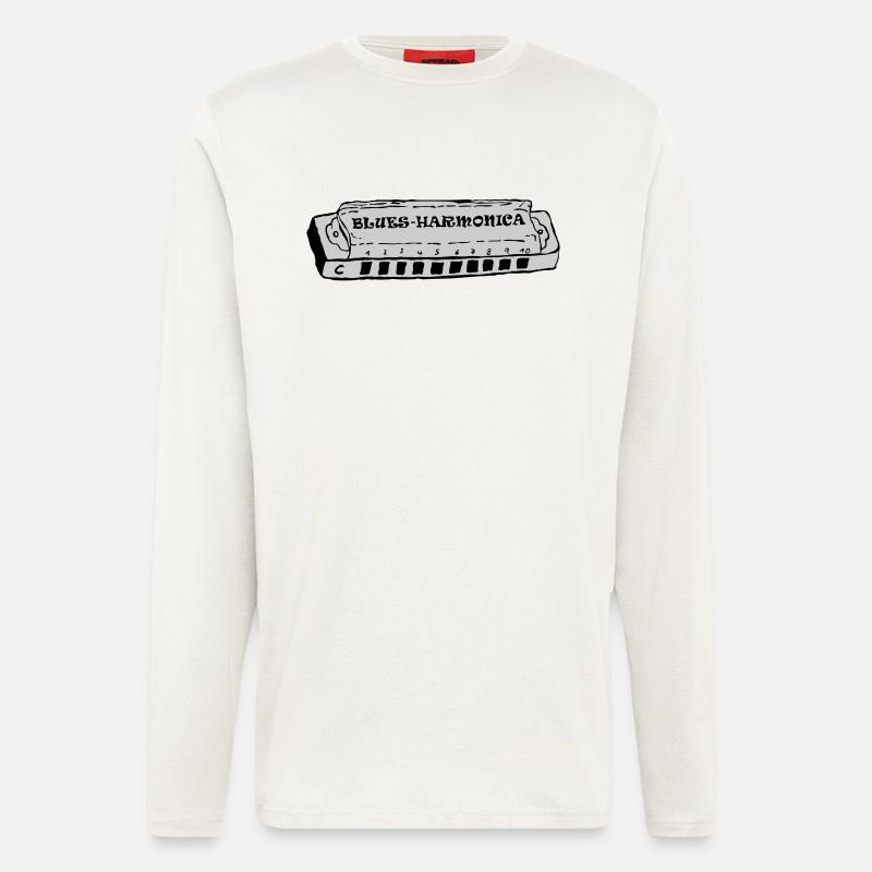 bluesharmonica - Langarmshirt - made by SPREAD  - OFF WHITE