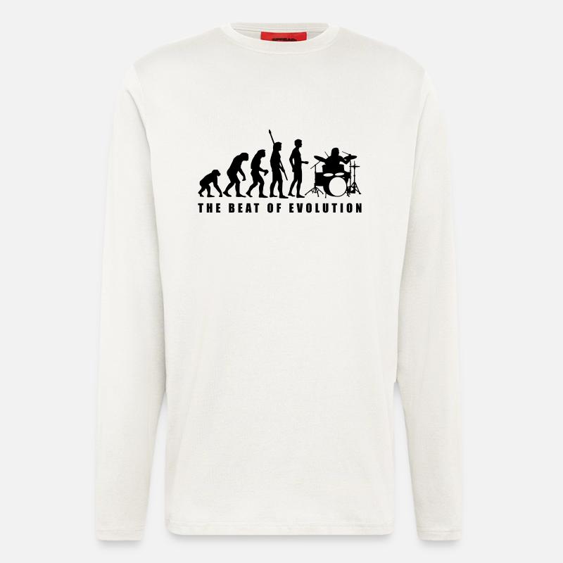 evolution_drummer_c_1c - Langarmshirt - made by SPREAD  - OFF WHITE
