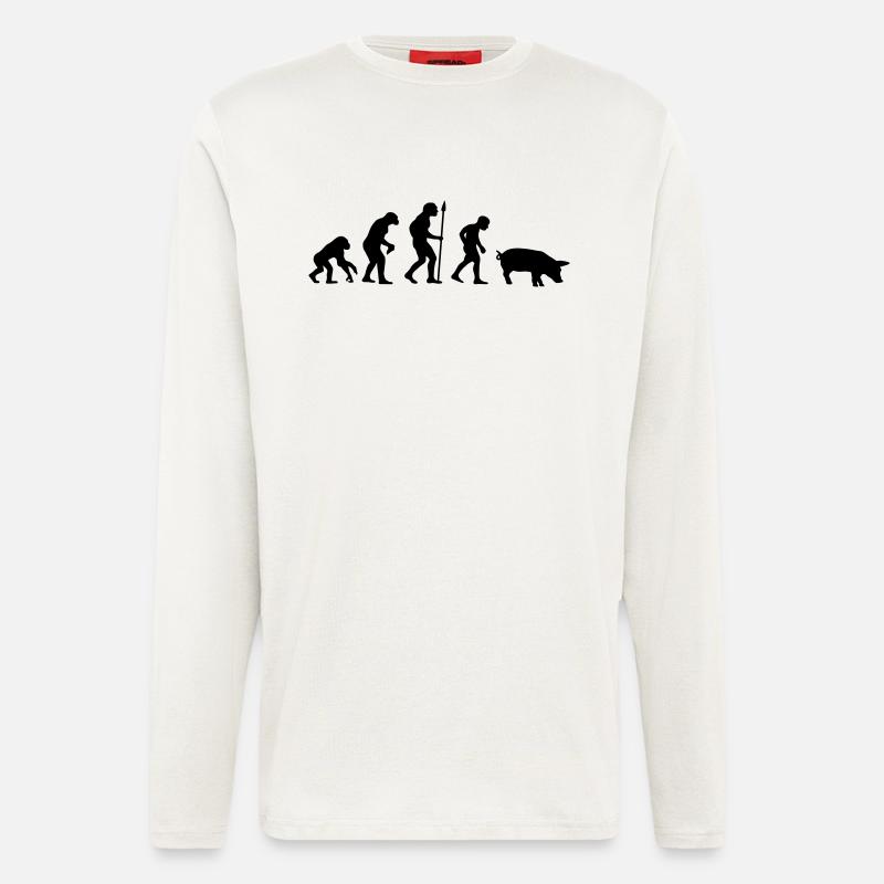 evolution__pig__f1 - Longsleeve - made by SPREAD  - OFF WHITE