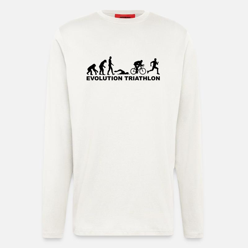 Evolution Triathlon - Manches longues bio décontracté fabriqué en UE - OFF WHITE