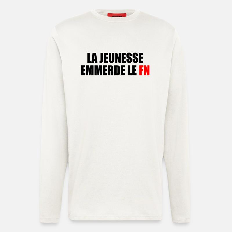 Scheiß auf den Front National - Langarmshirt - made by SPREAD  - OFF WHITE