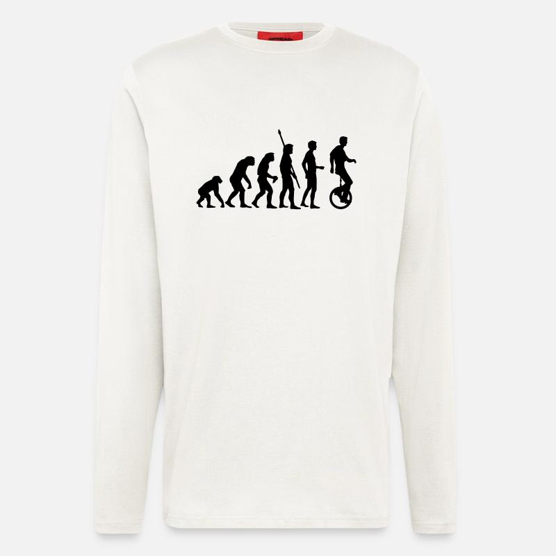 evolution_einradfahrer_1c - Longsleeve - made by SPREAD  - OFF WHITE