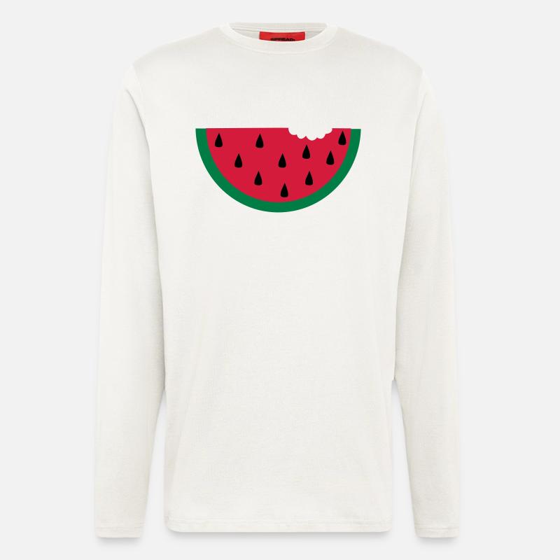 Melone Wassermelone watermelon Obst - Langarmshirt - made by SPREAD  - OFF WHITE