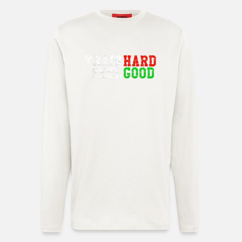 Train Hard Feel Good - Langarmshirt - made by SPREAD  - OFF WHITE