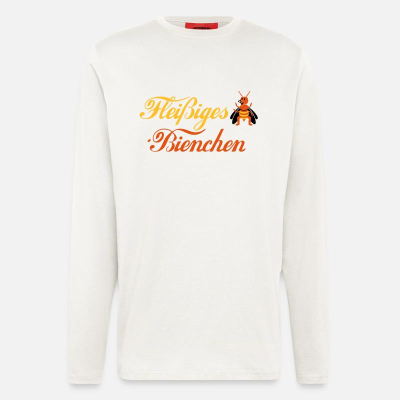 Fleißiges-Bienchen + Biene seitlich - Langarmshirt - made by SPREAD  - OFF WHITE