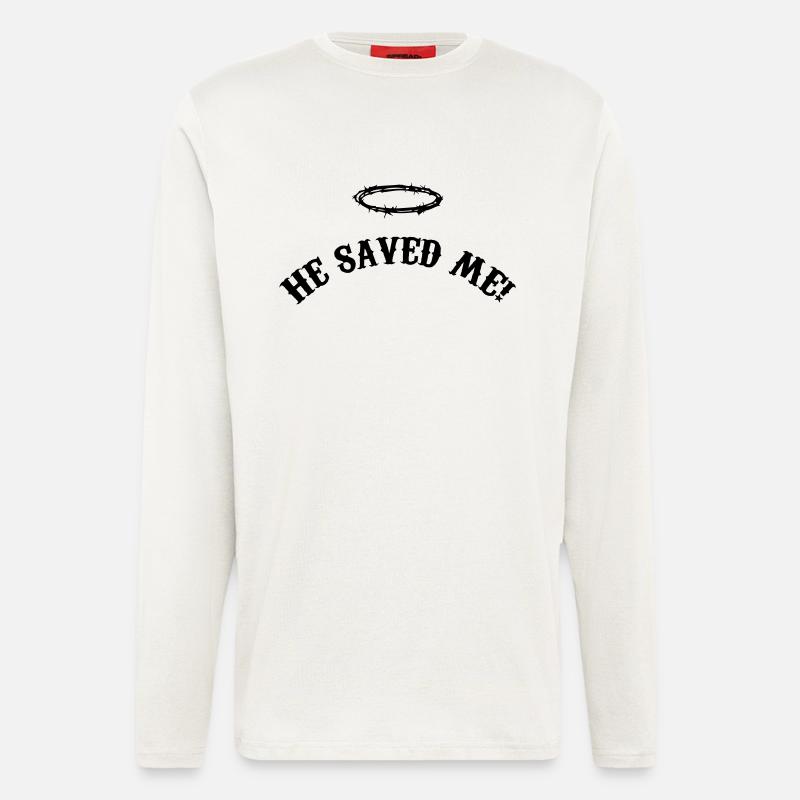 he_saved_me_001 - Longsleeve - made by SPREAD  - OFF WHITE
