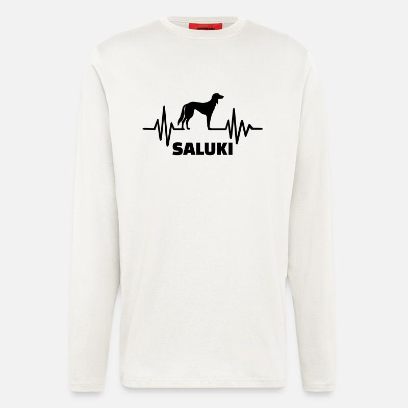 Saluki - Manches longues bio décontracté fabriqué en UE - OFF WHITE