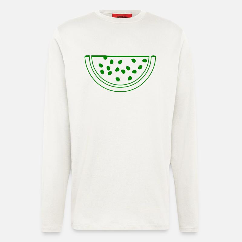 Pastèque - Manches longues bio décontracté fabriqué en UE - OFF WHITE