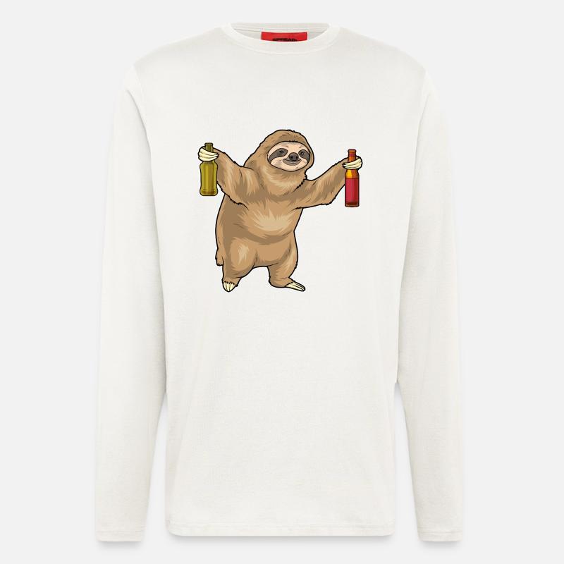 Sloth Bottle Beer - Longsleeve - made by SPREAD  - OFF WHITE