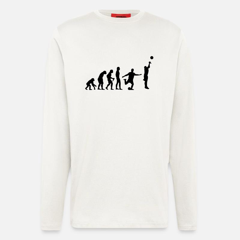 Basketball Evolution Fussball - Langarmshirt - made by SPREAD  - OFF WHITE