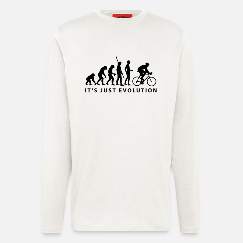 evolution_radfahrer_b - Longsleeve - made by SPREAD  - OFF WHITE