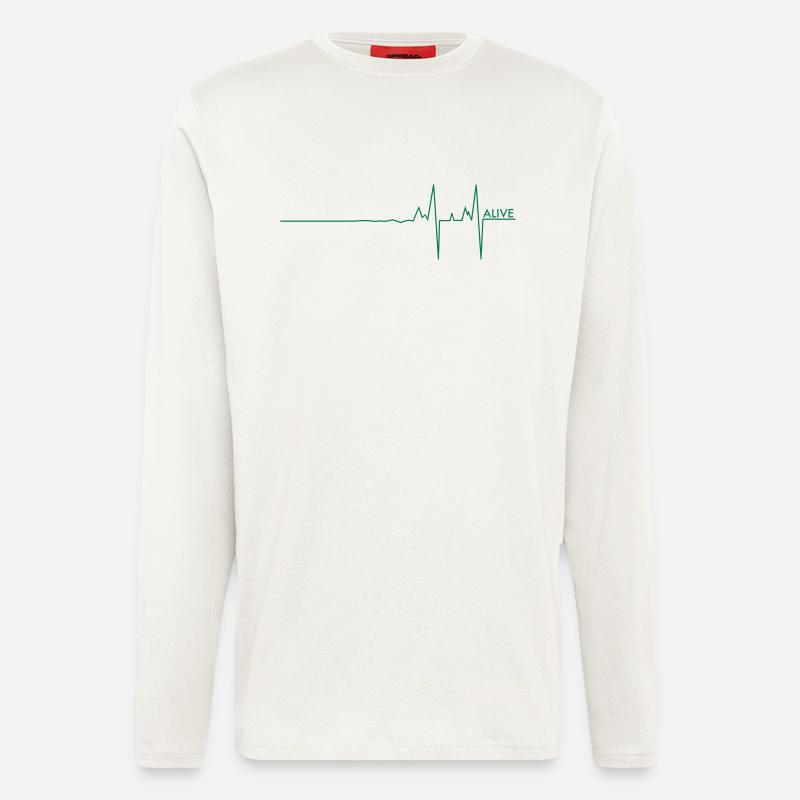 Alive pulse/UK - Longsleeve - made by SPREAD  - OFF WHITE