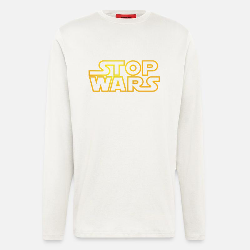 stop wars starlight outline - Langarmshirt - made by SPREAD  - OFF WHITE
