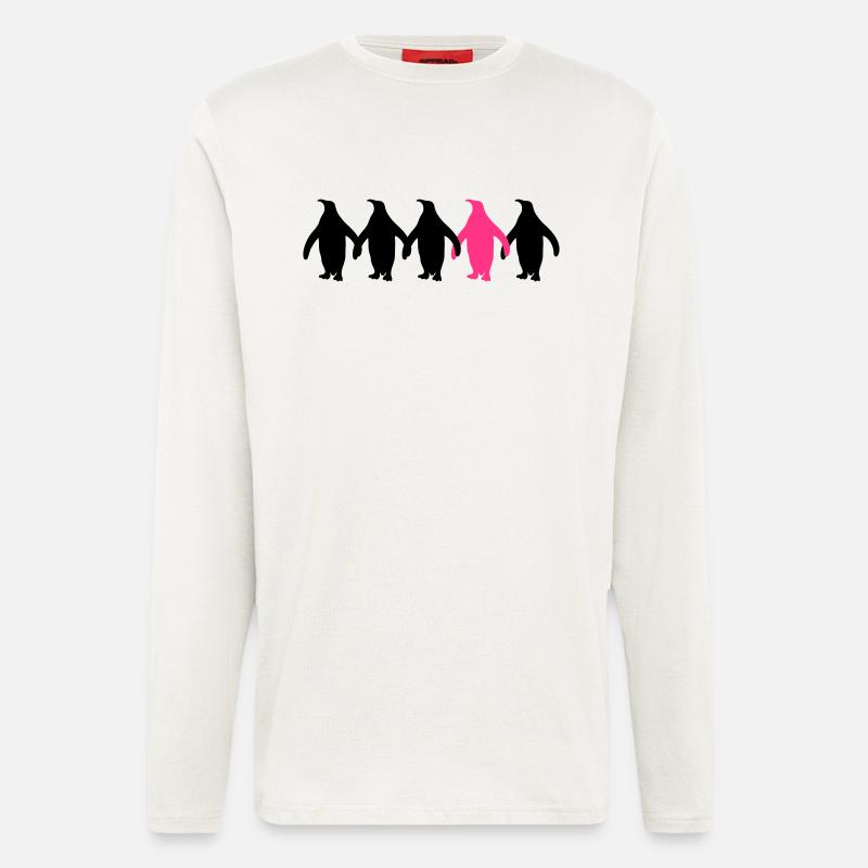 Be Different Pinguine Muster Lustig - Langarmshirt - made by SPREAD  - OFF WHITE
