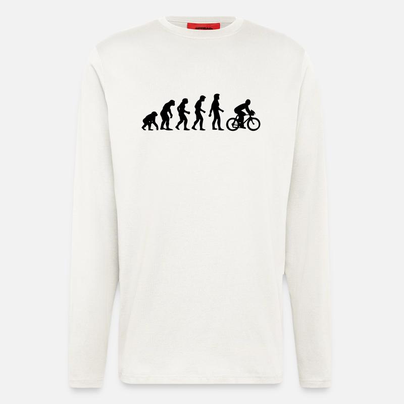 Evolution man cycling - Longsleeve - made by SPREAD  - OFF WHITE