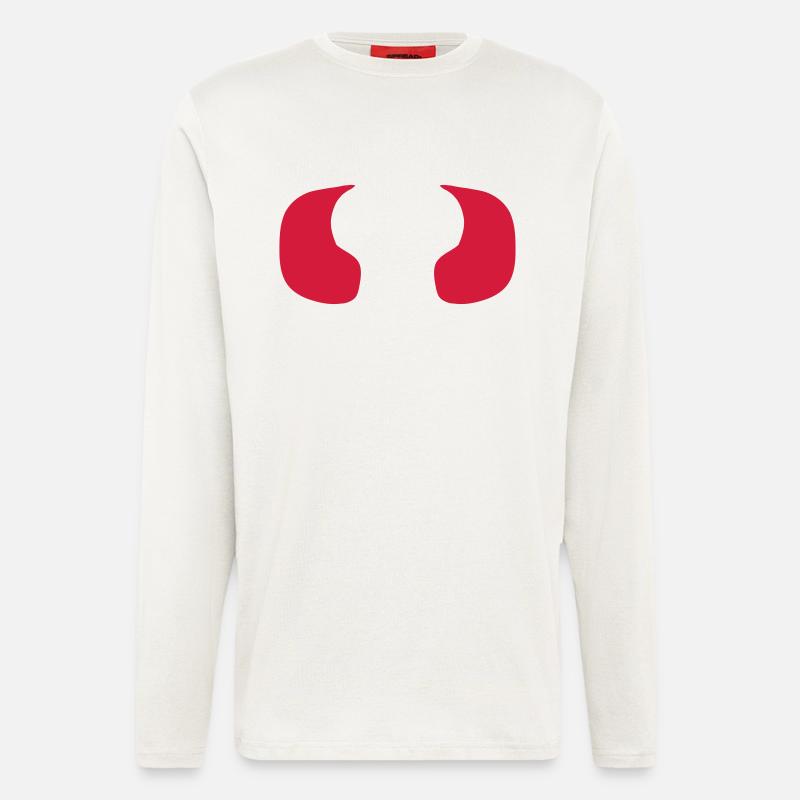 Teufel Satan Dämon Hörner Böse - Langarmshirt - made by SPREAD  - OFF WHITE