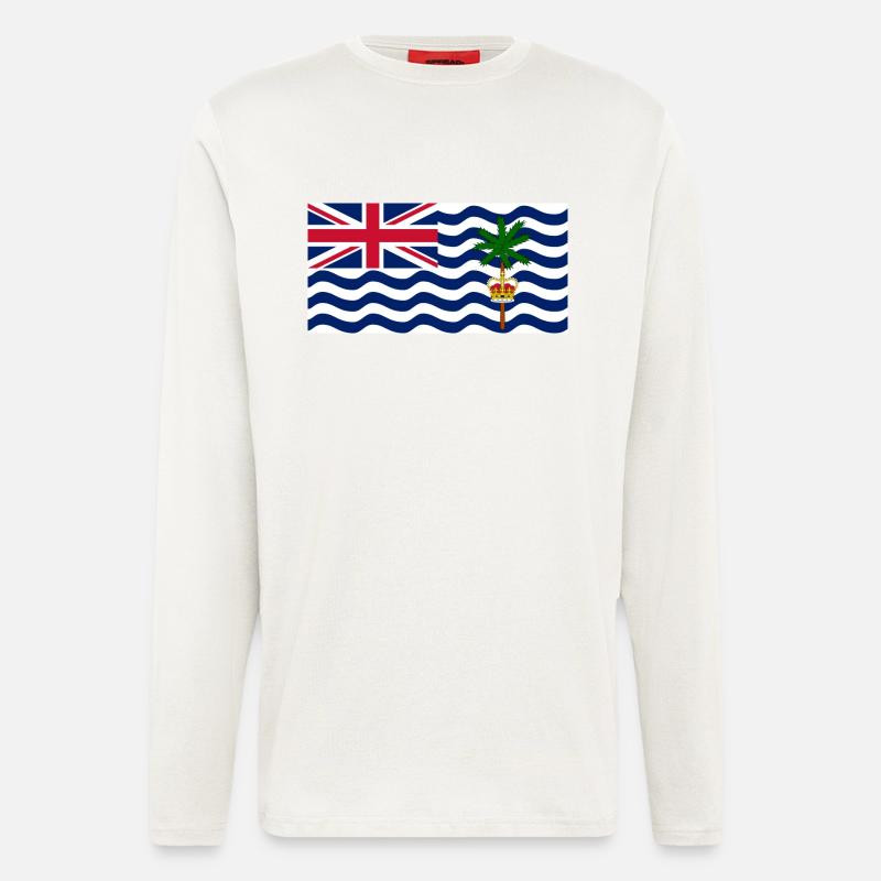 Territoire britannique de l’océan Indien - Manches longues bio décontracté fabriqué en UE - OFF WHITE