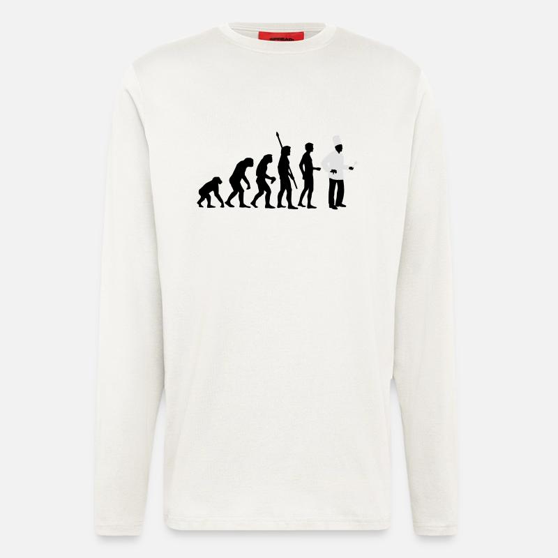 evolution_koch_2c - Langarmshirt - made by SPREAD  - OFF WHITE