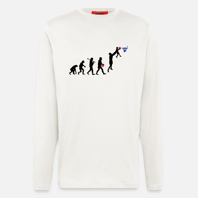 Evolution Basket daddy - Manches longues bio décontracté fabriqué en UE - OFF WHITE