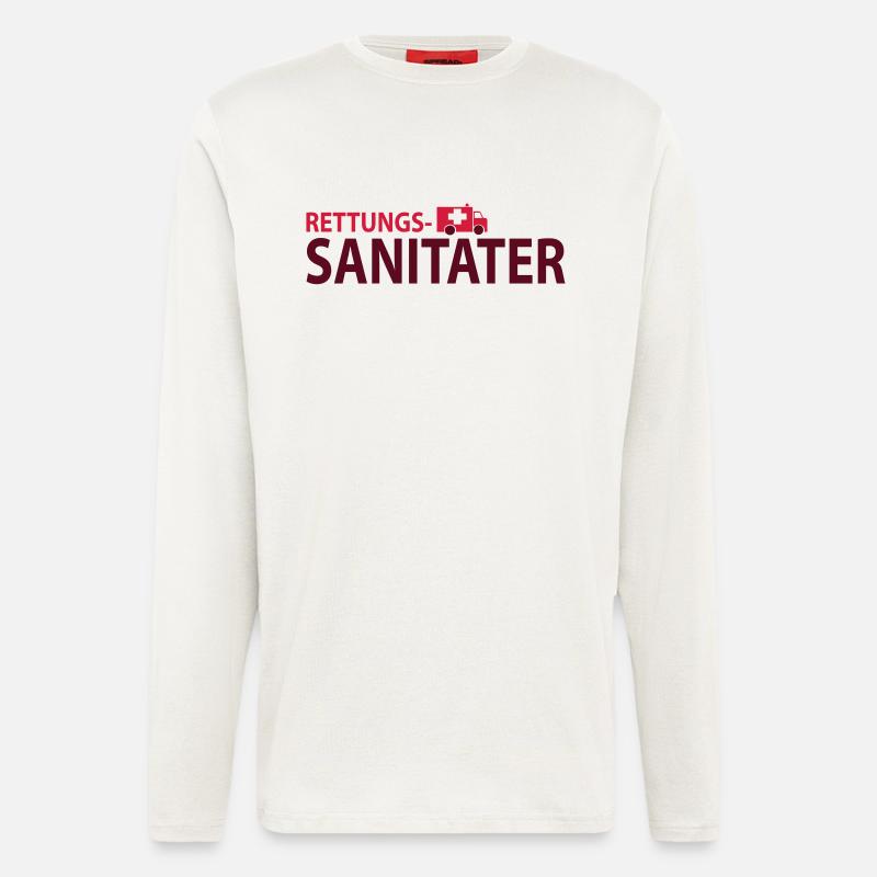 rettungssani2 - Langarmshirt - made by SPREAD  - OFF WHITE