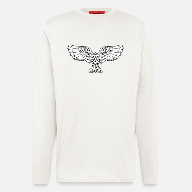 Elegante fliegende Eule - Langarmshirt - made by SPREAD  - OFF WHITE