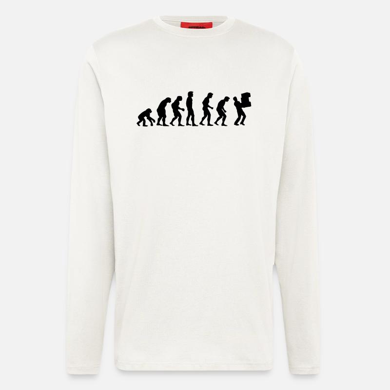 paketzusteller_evolution - Manches longues bio décontracté fabriqué en UE - OFF WHITE